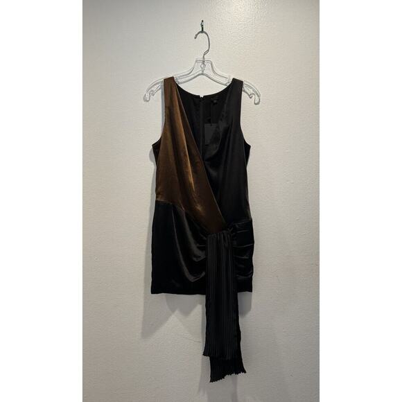 NBD Small Auriela Mini Dress Color Block Brown Black Sexy Low Cut Party READ - Picture 1 of 13